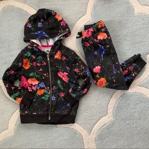 Old Navy 3t jogger set floral EUC